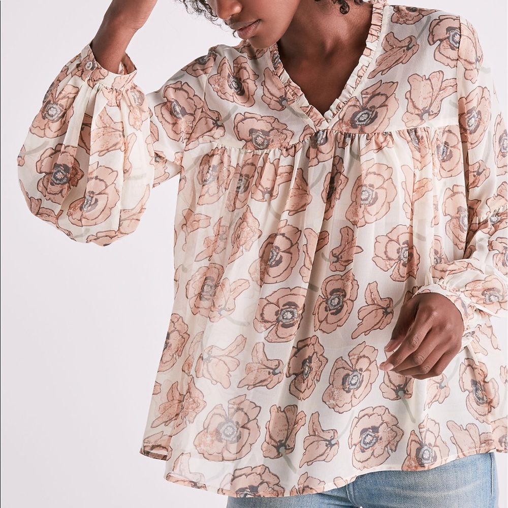 NWT lucky brand exploded floral blouse